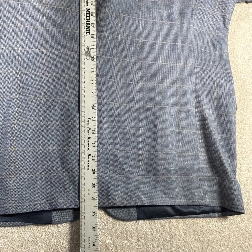 JOS A BANK Mens Blazer 48 Reg Gray Windowpane Herringbone Silk‎ Blend Sport Coat